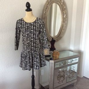 Black and white mini dress